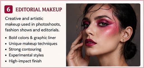 Editorial makeup — creative, artistic makeup for photoshoots and fashion shows